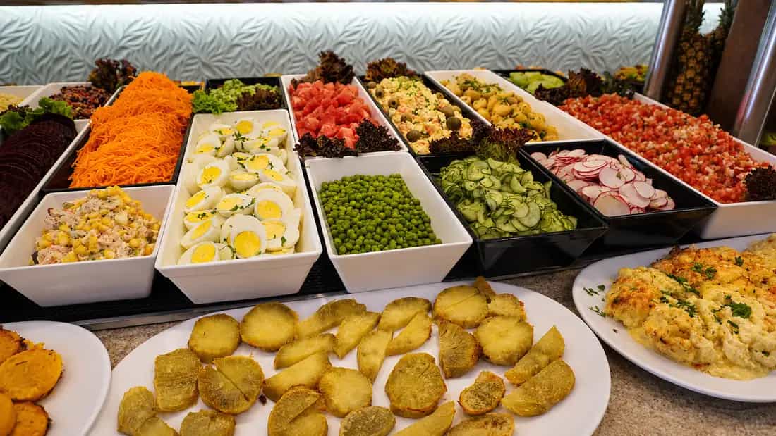Cenoura, ervilha e batata